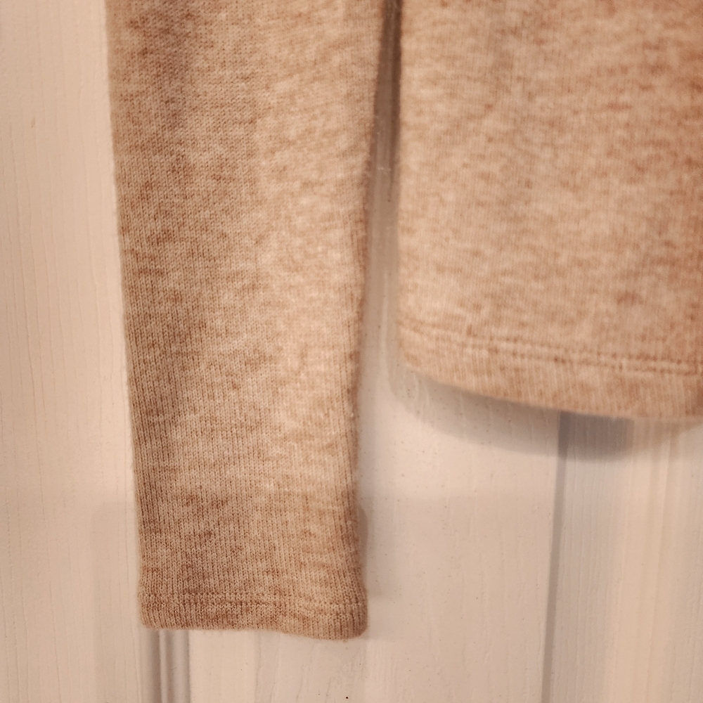 VINCE Open Scoop Neck Long Sleeve Pullover Top In Sand Shell Brown Size XS - Picture 9 of 13